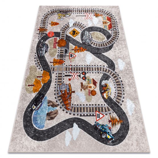 JUNIOR 51986.803 covoraș de spălat Căi ferate, locomotivă pentru copii antiderapant - gri