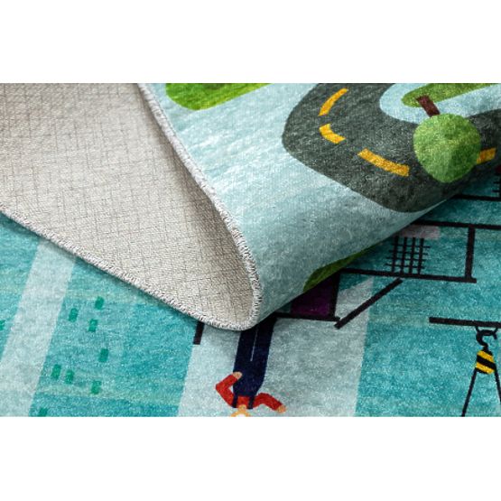 JUNIOR 52105.801 covor de joacă pentru copii Șantier, stradă antiderapant - albastru