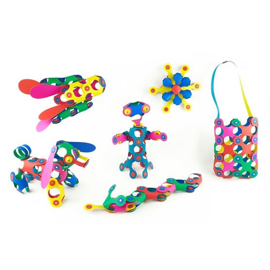 Kit magnetic flexibil Clixo, 42 buc - Curcubeu