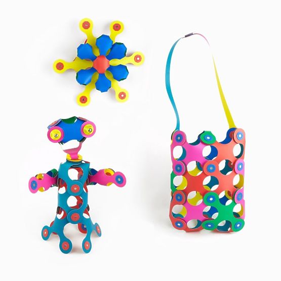 Kit magnetic flexibil Clixo, 42 buc - Curcubeu