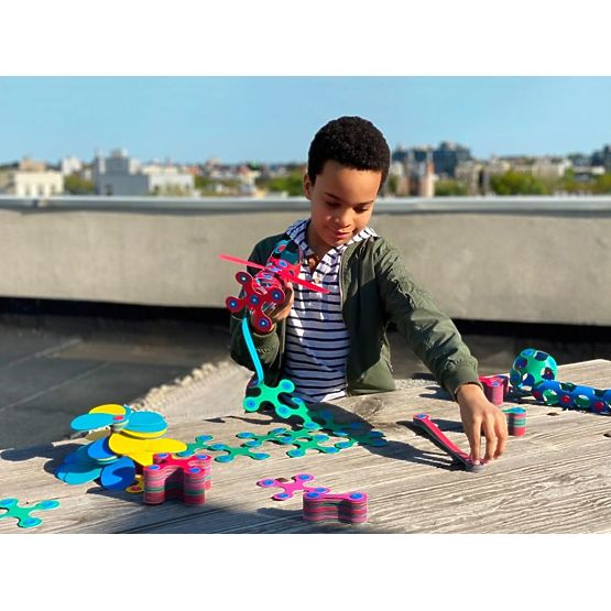 Kit magnetic flexibil Clixo, 42 buc - Curcubeu