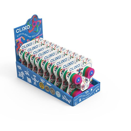 Kit magnetic flexibil Clixo, 9 buc - Mix de culori