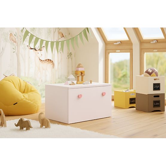 Ladă de jucării Inga - mâner roz