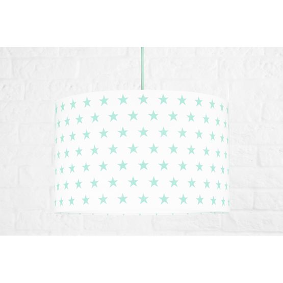 Lampă textilă de agățat verzulie – model cu stele