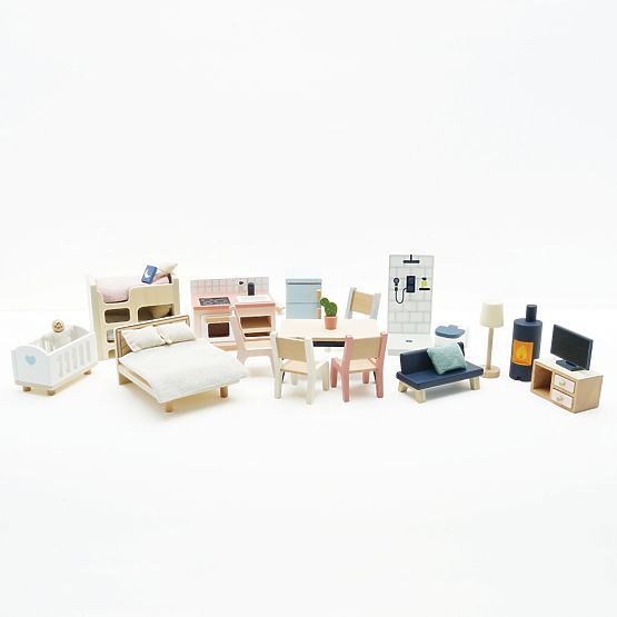 Le Toy Van Mobilier Starter Daisylane - set complet pentru căsuță de păpuși