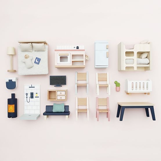 Le Toy Van Mobilier Starter Daisylane - set complet pentru căsuță de păpuși