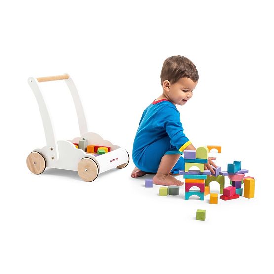 Le Toy Van Petilou Cărucior cu cuburi curcubeu