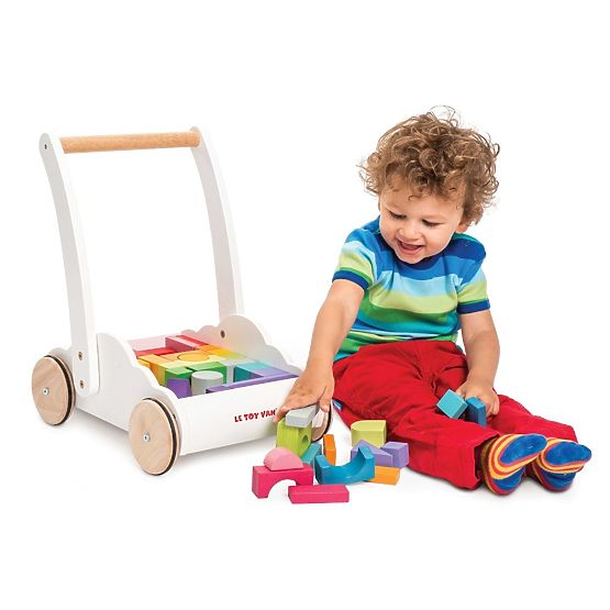 Le Toy Van Petilou Cărucior cu cuburi curcubeu
