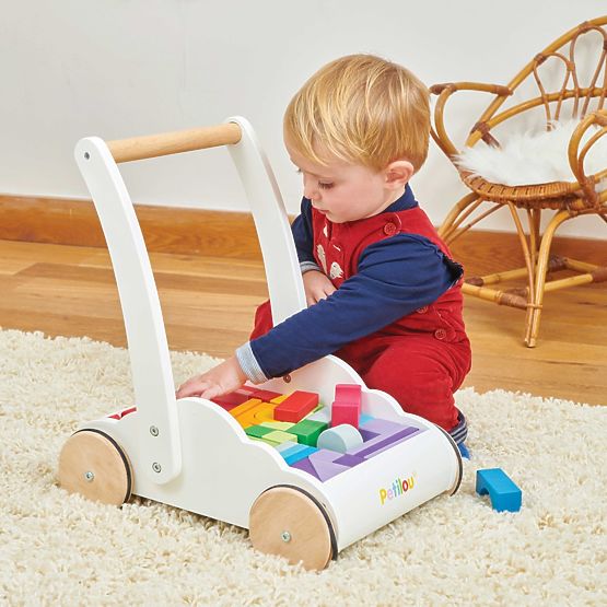 Le Toy Van Petilou Cărucior cu cuburi curcubeu