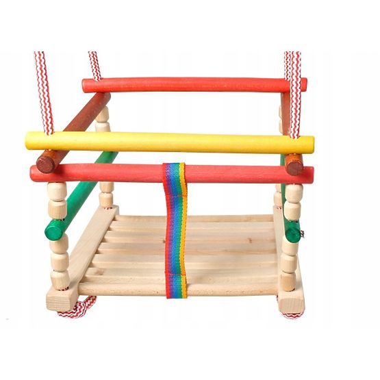 Leagăn din lemn cu pernă - colorat