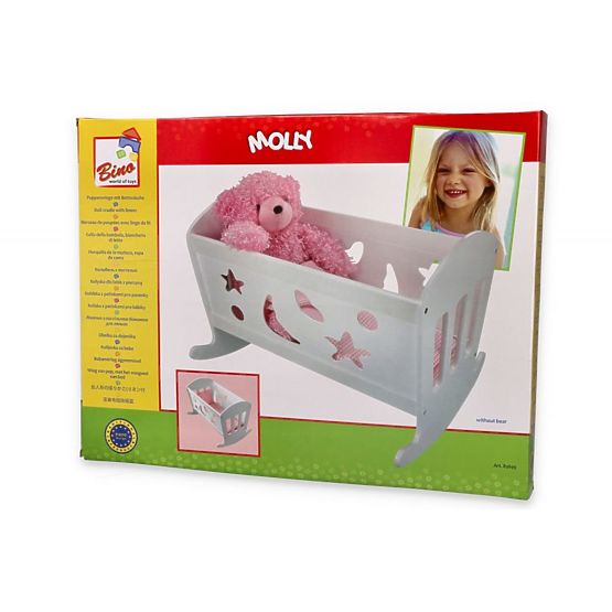 Leagan din lemn pentru papusi cu plapuma