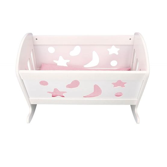 Leagan din lemn pentru papusi cu plapuma