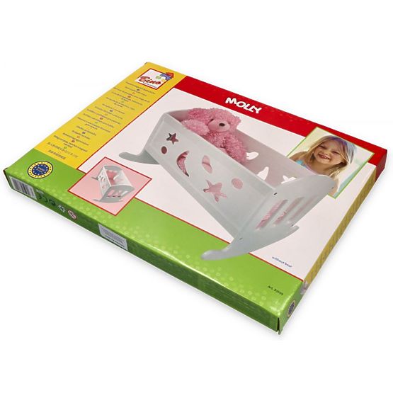 Leagan din lemn pentru papusi cu plapuma