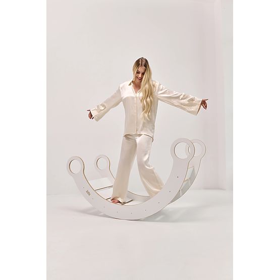 Leagăn Montessori din lemn XL - alb