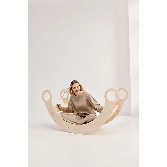 Leagăn Montessori XL din lemn - natural