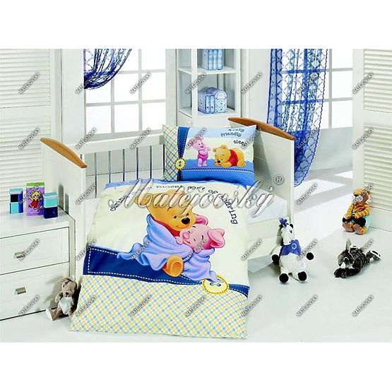 Lenjeria winnie pooh-albastră