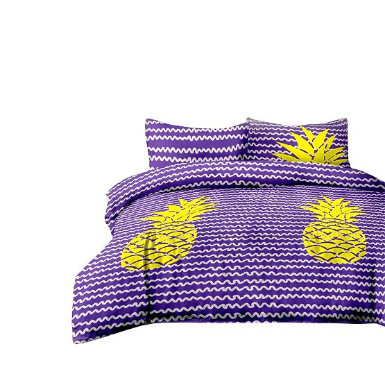 Lenjerie BASIC - AMELIAHOME culoare mov motiv imprimat stil modern 155x220*2+80x80