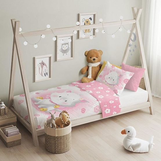 Lenjerie de pat copii 135x100 cm + 60x40 cm Pisicuta