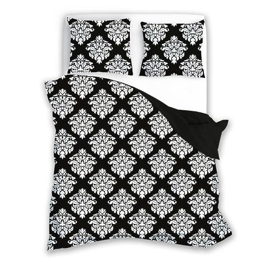 Lenjerie de pat din bumbac Glamour alb-negru 140x200cm + 70x90cm