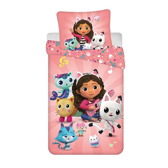 Lenjerie de pat pentru copii Gabby's Dollhouse 140x200 cm + 70x90 cm