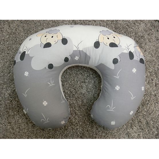Lenjerie de pat pentru copii cu motivul unui miel de 120 x 90 cm de culoare gri