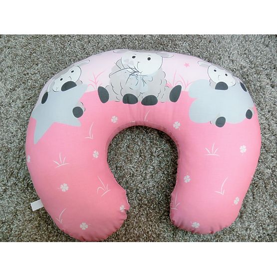 Lenjerie de pat pentru copii cu motivul unui miel de 120 x 90 cm de culoare roz