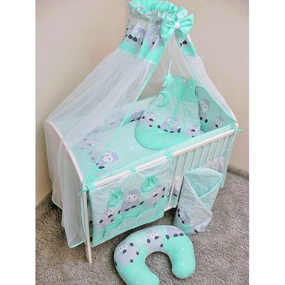 Lenjerie de pat pentru copii de 135 x 100 cm de culoarea mentei.