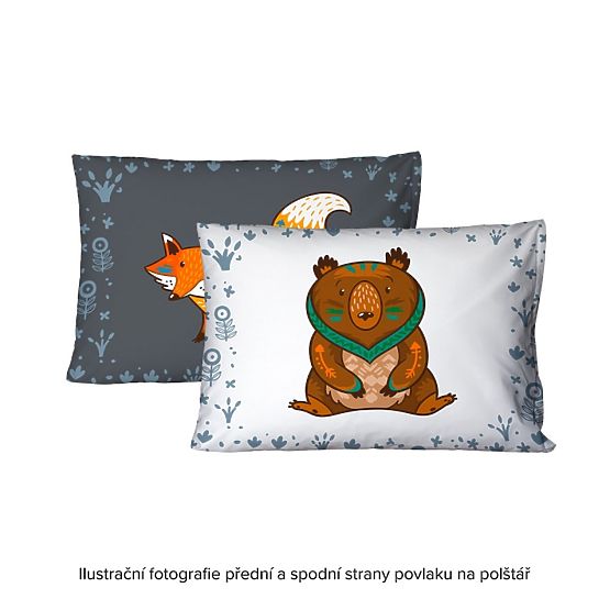 Lenjerie de pat pentru copii Foxie - 140 x 200 cm + 70 x 90 cm