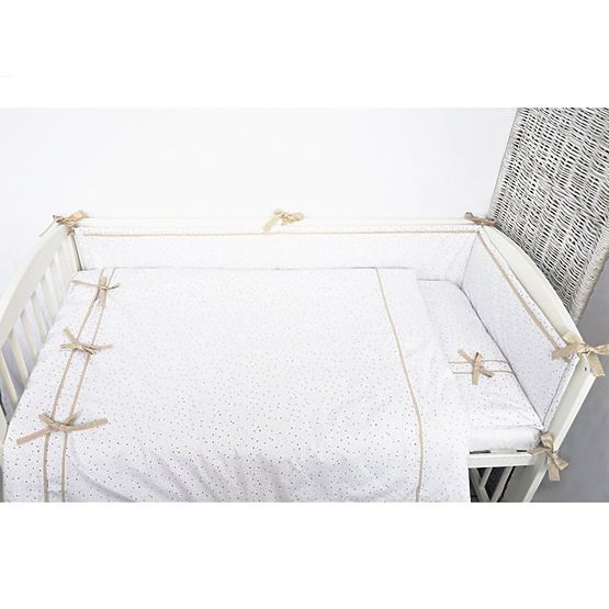 Lenjerie de pat pentru copii în 3 piese mini-mini bej