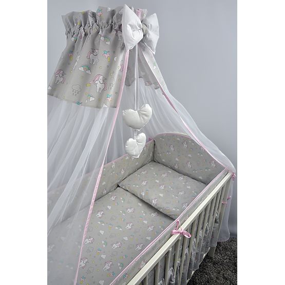 Lenjerie de pat pentru pătuț de copii cu tema unui ponei-gri 135 x 100