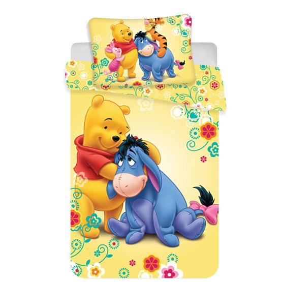 Lenjerie de pat pentru copii Ursulețul Winnie baby 100x135 cm + 40x60 cm