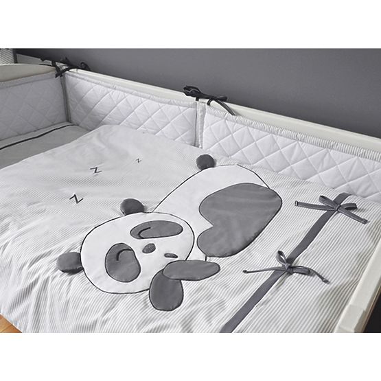 Lenjerie din 3 piese pentru copii – model Panda gri