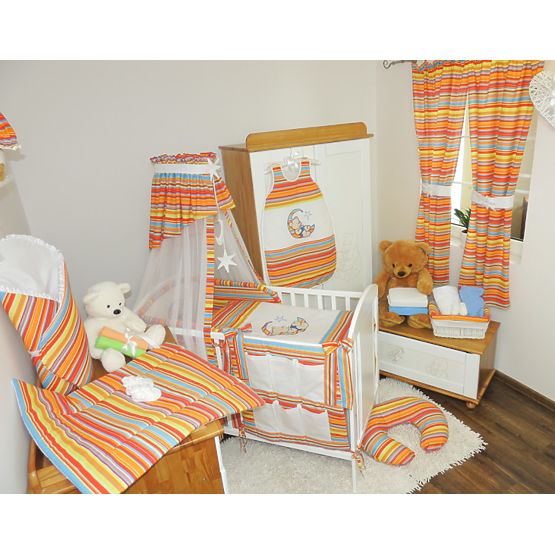 linens la cribs - dungi roșu