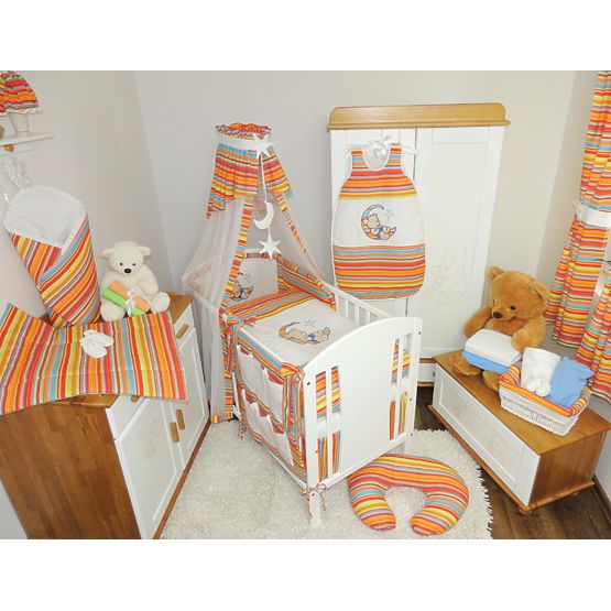 linens la cribs - dungi roșu