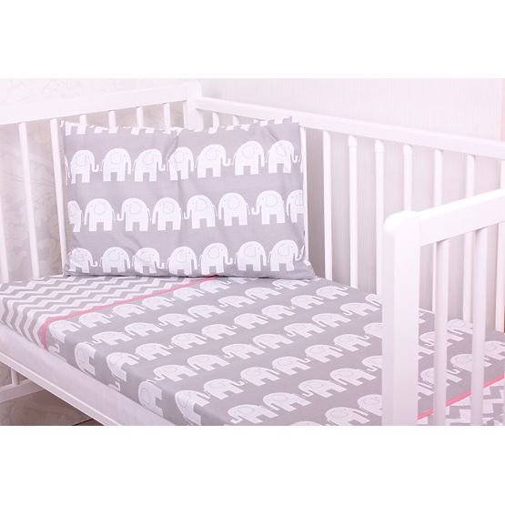 linens la cribs - elefanți - gri 135x100cm