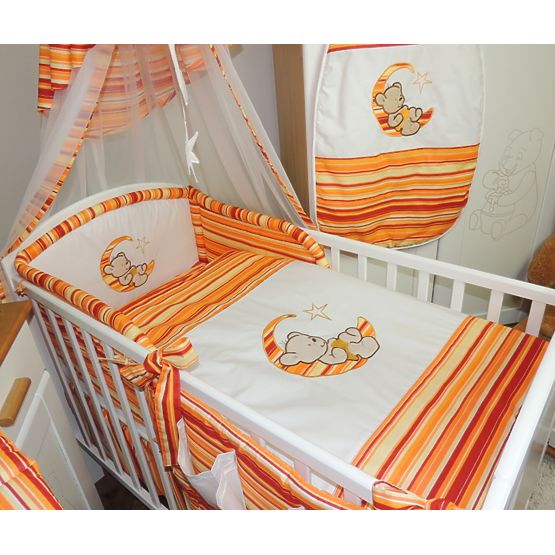 linens la cribs - roșu-orange dungi