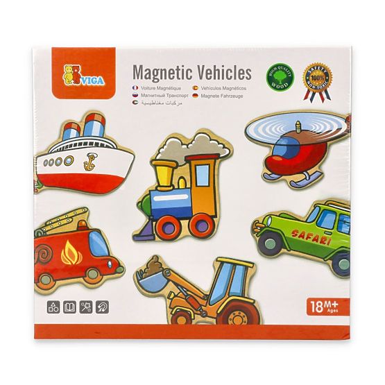 Magneti din lemn pentru copii - Vehicule