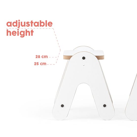 Masă cu tablă Massam - Alb