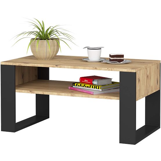 MASĂ DE CAFEA DOMI STEJAR ARTISAN / NEGRU
