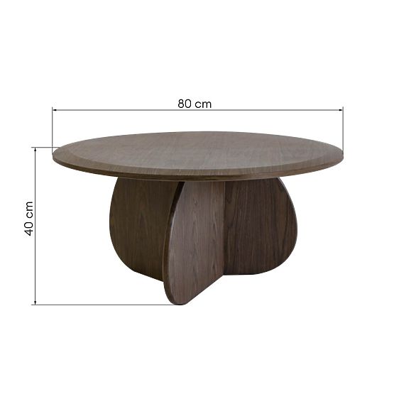 Masă de cafea Noku 80 cm, nuc închis