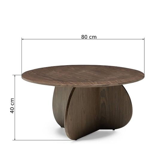 Masă de cafea Noku 80 cm, nuc închis