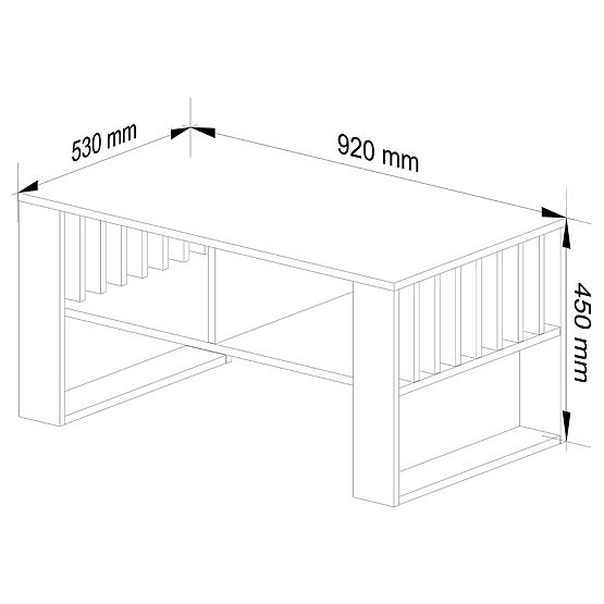 MASĂ DE CAFEA ROCKFORD STEJAR CRAFT / NEGRU