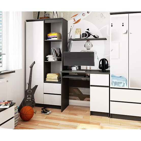 MASĂ DE CALCULATOR PIKSEL PK GRI / ALB - DREAPTA