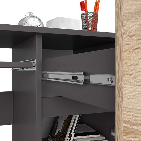 MASĂ DE CALCULATOR PIKSEL PK GRI / STEJAR SONOMA - DREAPTA