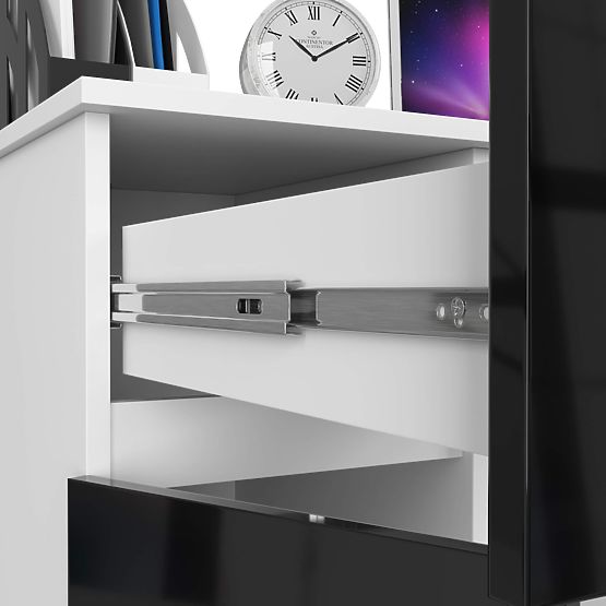 MASĂ DE CALCULATOR PIKSEL PK NEGRU LUCIOASĂ STÂNGA