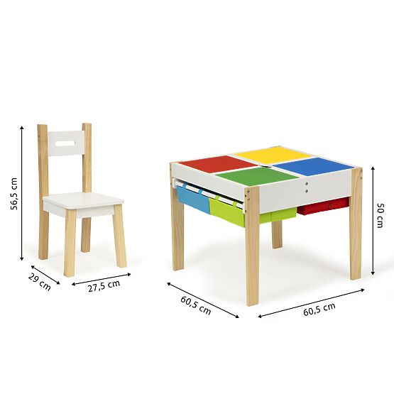 Masă din lemn pentru copii cu scaune Creative