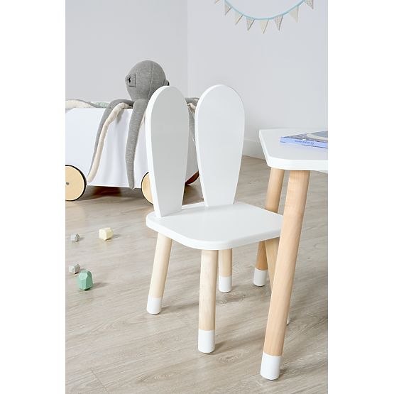 Masă pentru copii cu scaune - Urechi - albă