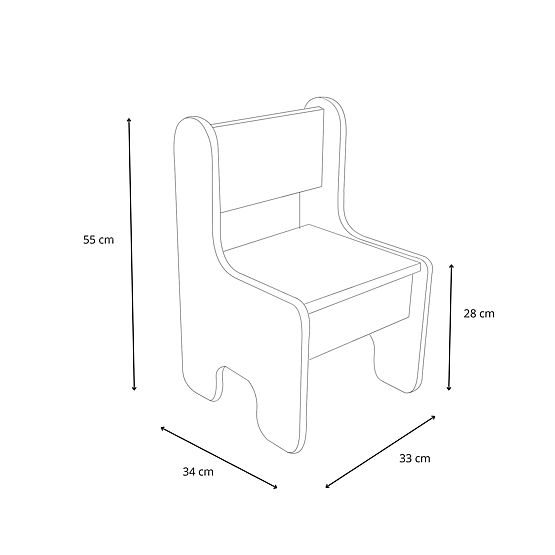 masă pentru copii Timi + scaun MDF culoare alb / stejar craft auriu