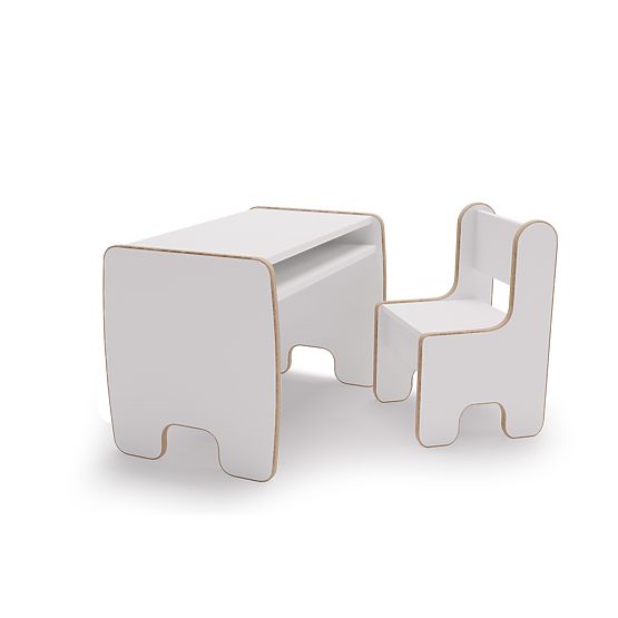 masă pentru copii Timi + scaun MDF culoare albă