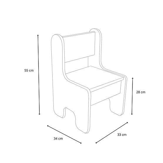 masă pentru copii Timi + scaun MDF culoare albă